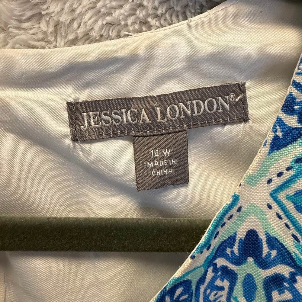 Jessica London Quiet Luxury Coastal Grandma Linen Blend Tie Waist Tunic Top 14W - Picture 3 of 10